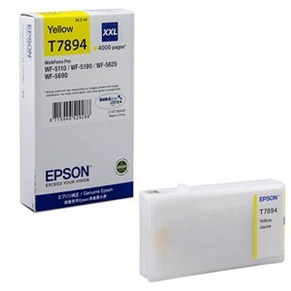 Картридж EPSON T7894 XXL (C13T789440) для WF-4630/WF-4640/WF-5110/WF-5190/WF-5620 желтый