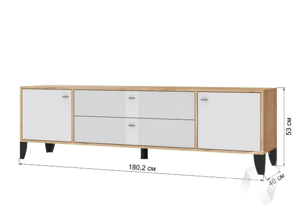 Тумба ТВ Парус-10 (дуб крафт золотой/карбон фарфор)