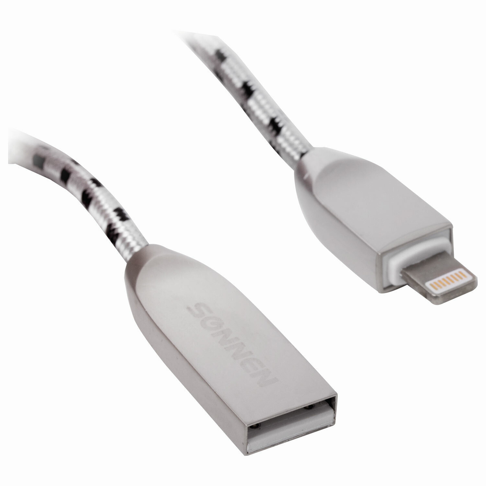 Кабель USB 2.0-Lightning 1 м SONNEN Premium медь для iPhone/iPad передача данных и зарядка (2 штуки в упаковке)