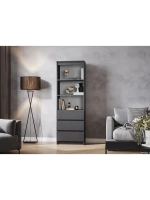 Стеллаж для книг напольный с ящиками узкий