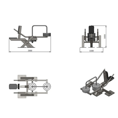 Уличный тренажер №71, для трицепса, 2250*1100*1550 мм.