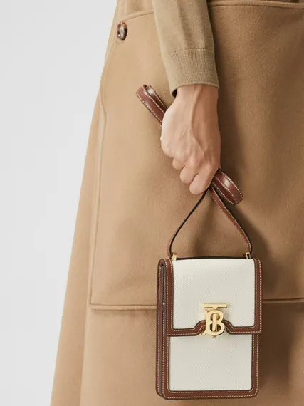 Кожаная сумка Burberry Robin коричневый