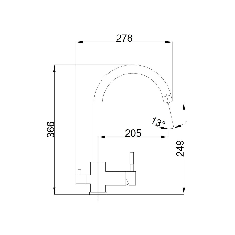 Смеситель для кухни HAIBA HB43828-7 с подключением фильтра черный