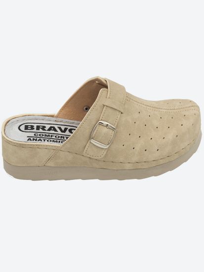 701 | "Aleksandra" | Бежевые женские медицинские сабо с закрытым носом