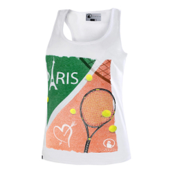 Женская теннисная майка Quiet Please Paris Coeur Tank Top Women - White, Multicoloured