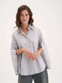 Рубашка из 100% хлопка "Серо-голубая" женская