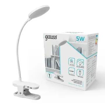 Настольный диммируемый светодиодный светильник LED 5W 4000К GT2051 белый Gauss