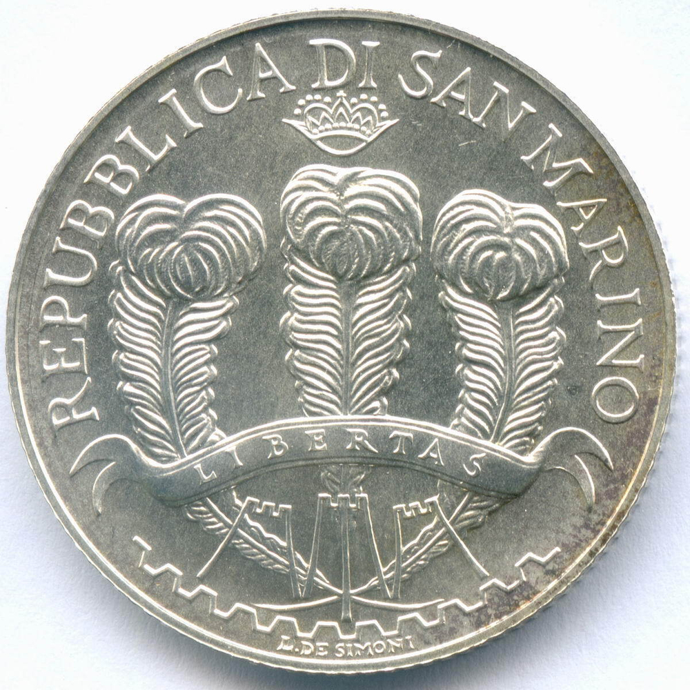 5 евро 2007 год. Сан-Марино. Год равных возможностей. Серебро BrUNC. Тираж 70000