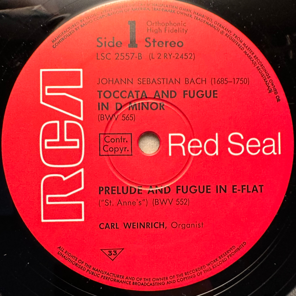 Бах - Органная музыка (Германия 1962г.)