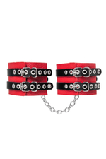 Оковы Pecado с двумя ремешками с люверсами красные 25 см