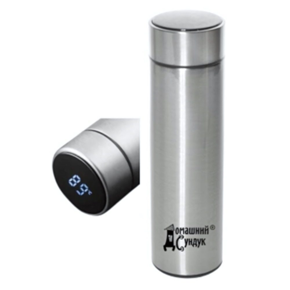Термос из нержавеющей стали "Домашний Сундук" 0,5л с датчиком температуры ХС-36