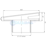 ФПб.110.1/1 Форсунка с боковой подачей 1,5" (наружн.) плитка AISI-316