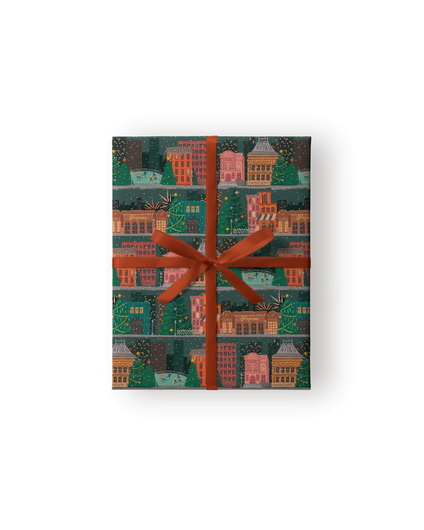 Упаковка в бумагу «Новогодний город»