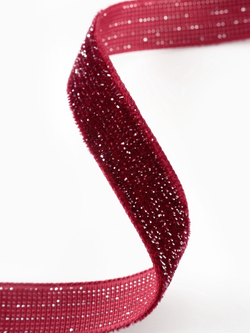 Бархатная лента с серебряным люрексом 10 мм