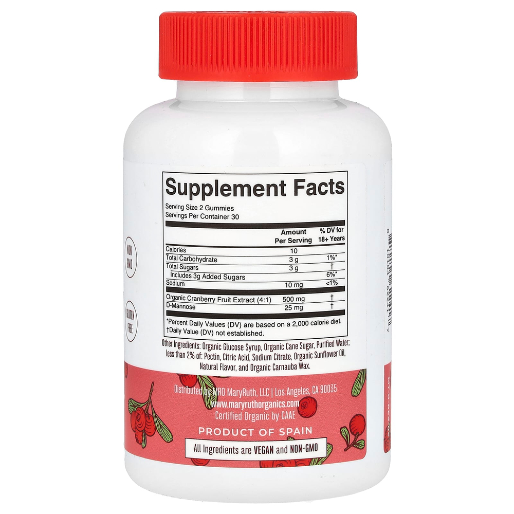 MaryRuth's, Органические жевательные мармеладки с D-маннозой, 60 жевательных таблеток