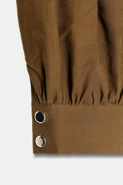 ZARA БРЮКИ-БАГГИ С ЦЕПОЧКОЙ, ОЛИВКОВЫЙ