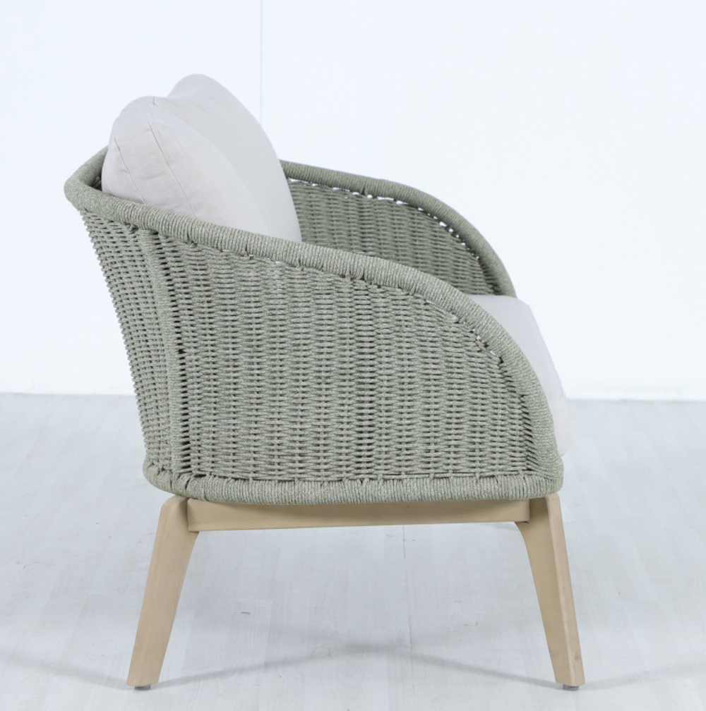 Диван деревянный двухместный Tagliamento Madrague, светлый тик, бежевый