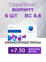 Ежемесячные контактные линзы Biofinity (уп. 6 линз)