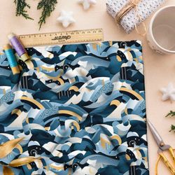 Ткань премиум таффета морское вдохновение