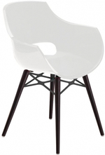 Кресло пластиковое Papatya Opal Wox Beech, венге, белый