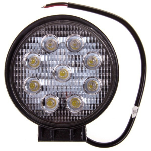 Фара светодиодная дополнительная 9 SMD 27W, 12/24V, 6000K  113*113(128)*25 мм (круглая) ближний (SKYWAY)