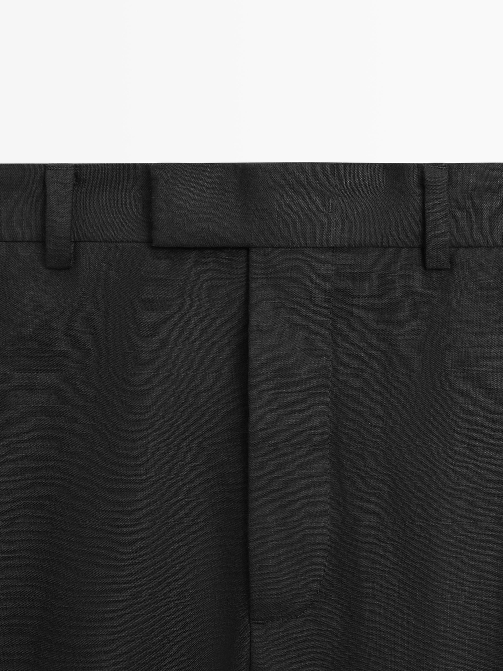 Massimo Dutti Льняные брюки Barrel приталенного кроя, черный