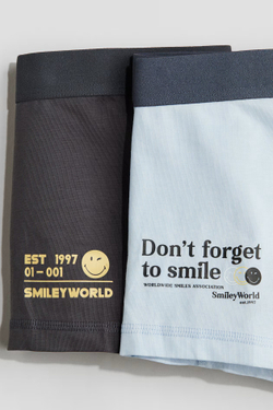 H&M Набор из пяти трусов-боксеров с принтом, бежевый