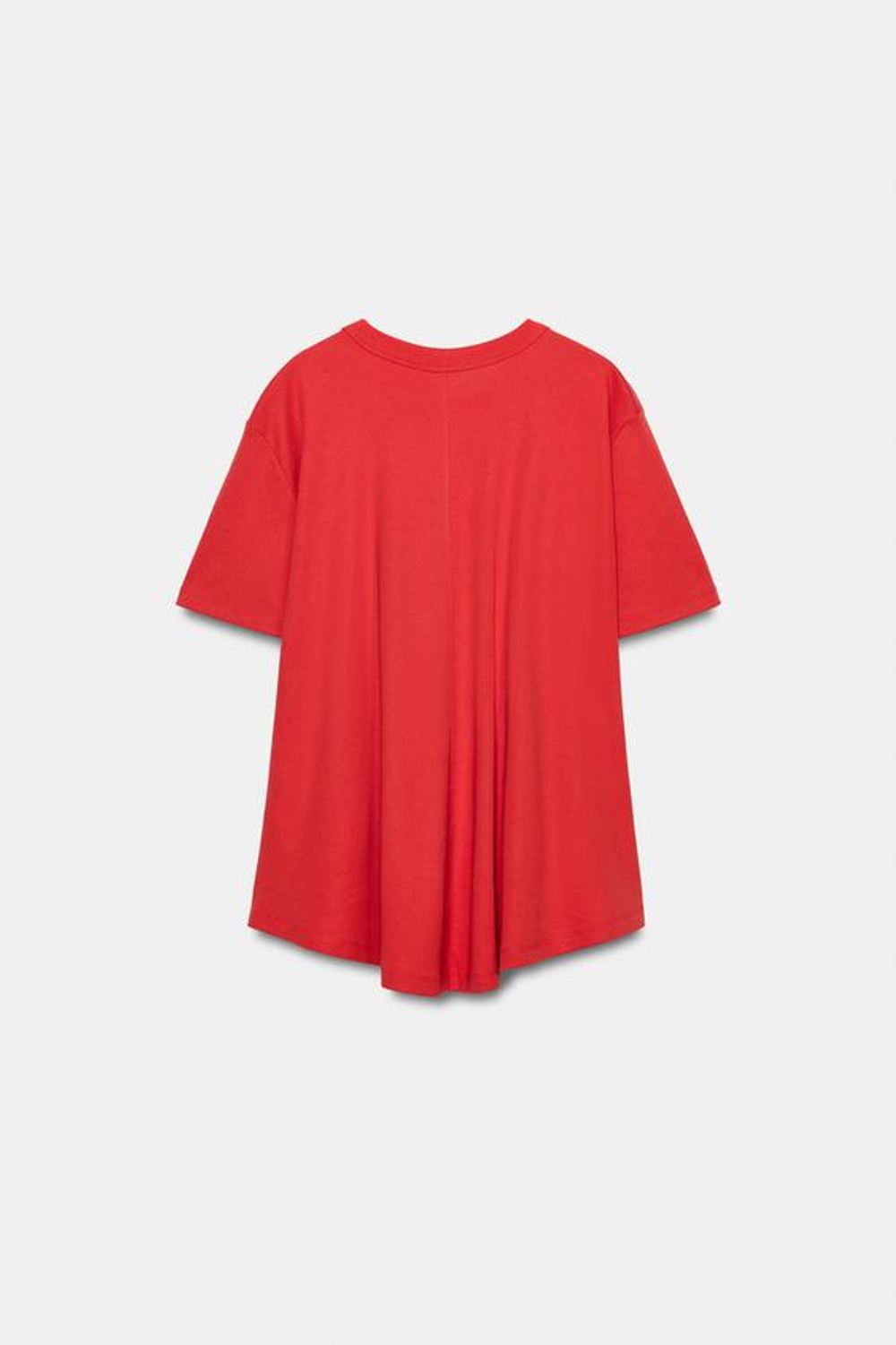 ZARA ФУТБОЛКА INTERLOCK С КАРМАНОМ, КОРАЛЛОВЫЙ