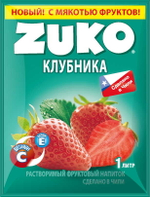 Растворимый напиток ЗУКО Клубника 20г*12шт*8 блоков.