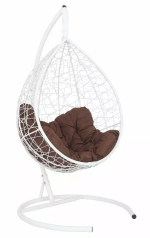 Подвесное кресло-кокон SEVILLA RELAX белое, шоколад подушка (Laura Outdoor)
