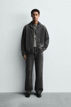 ZARA ДЖИНСЫ STRAIGHT FIT, УГОЛЬНЫЙ