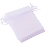 Подарочный мешочек белого цвета из органзы для упаковки