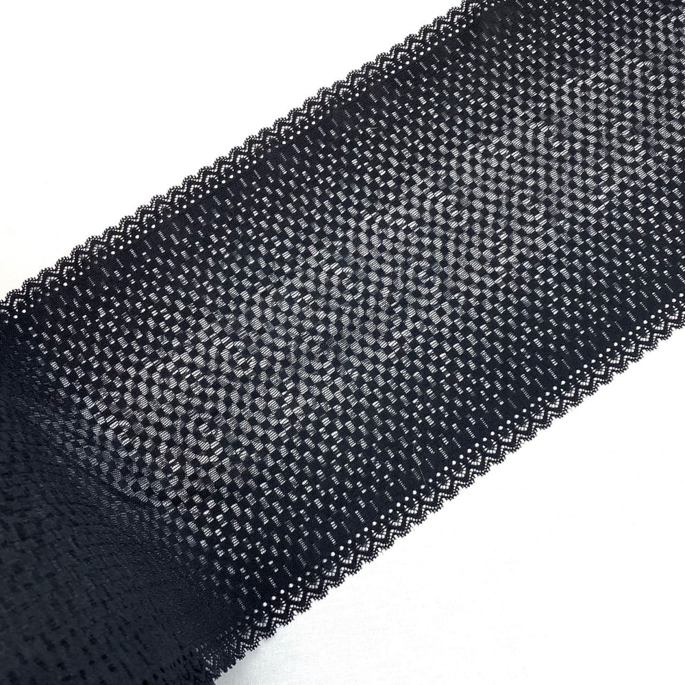 Кружево эластичное черное 22 см