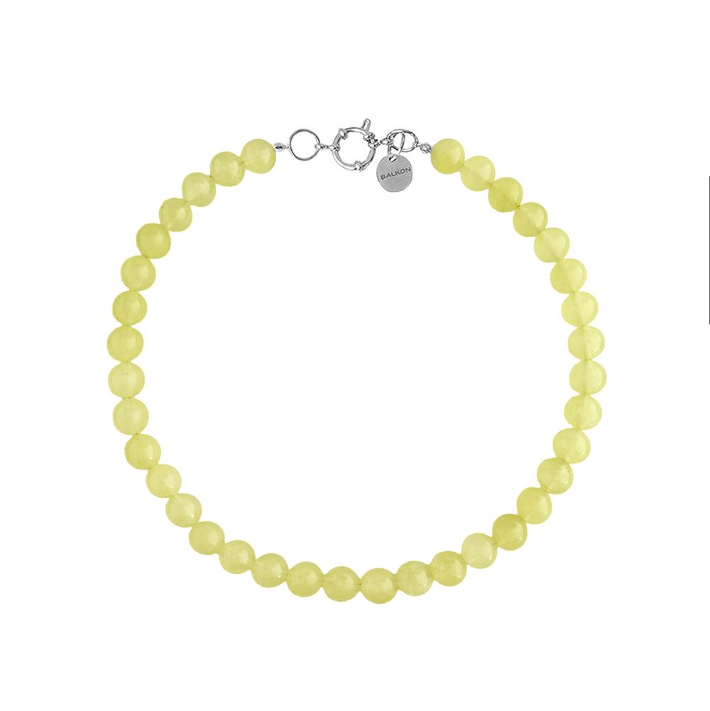 Колье из бусин камня Lime