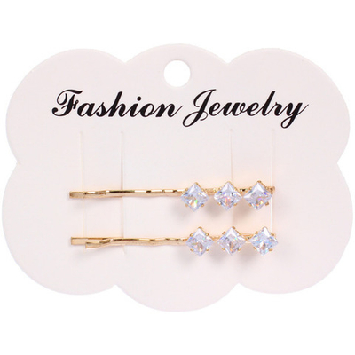 Невидимки для волос 2шт «Кристалы Агоры», стразики, цвет золото, 5,3см (блистер и пакет с подвесом)