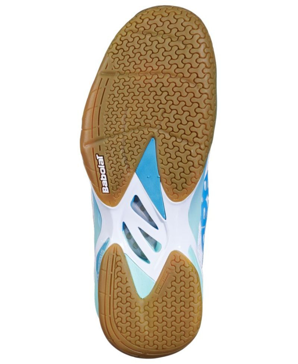 Женские кроссовки для бадминтона/сквоша Babolat Shadow 4 - white/lagoon