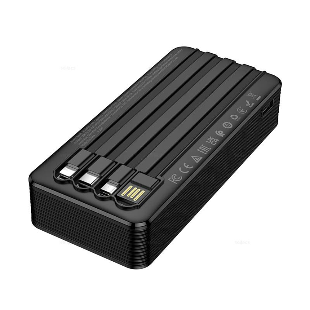 Borofone BJ84A Smooth портативный аккумулятор с 4 кабелями (20000mAh) (black)
