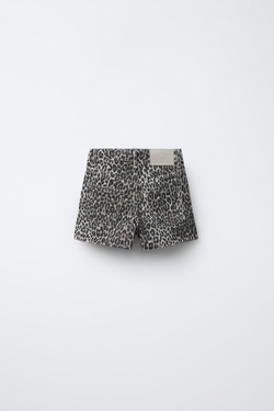 ZARA ЮБКА-ШОРТЫ С АНИМАЛИСТИЧЕСКИМ ПРИНТОМ, КОРИЧНЕВЫЙ