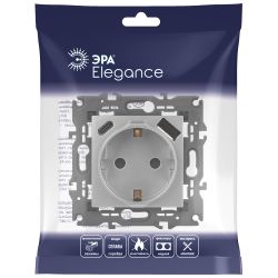 Розетка ЭРА Elegance 14-4108-03 2P+E 16A-250В со шторками с USB type-A+C 5В-3А алюминий
