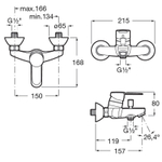 Смеситель Roca Mitos для ванны-душа 5A0281C0M