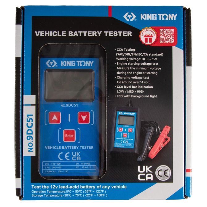 KING TONY (9DC51) Тестер аккумулятора автомобиля