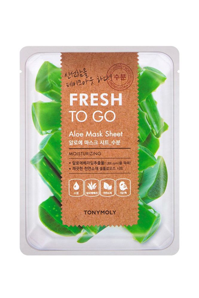 TONY MOLY Fresh To Go Aloe Mask Sheet Маска увлажняющая алое, 22 г
