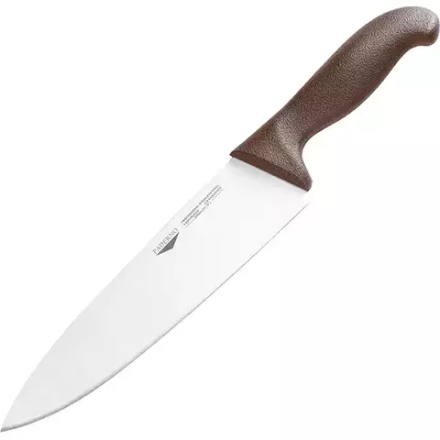 Нож поварской сталь нерж.,пластик ,L=20/32,B=4см коричнев.,металлич