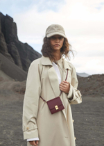 Сумка Polene Numéro Sept Crossbody Wallet Edition Textured Burgundy