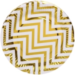 Тарелка бумажная 18 см в наборе 10 шт «Зигзаг», золото