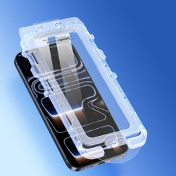 Защитное стекло для смартфона iPhone 17 Pro Max, серия Roga Series от Dux Ducis (комплект с ванночкой для автоматического выравнивания и установки)