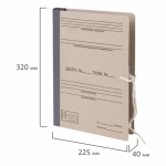 Папка архивная для переплета "Форма 21", 40 мм, с гребешками, БУРАЯ, 4 отверстия, завязки