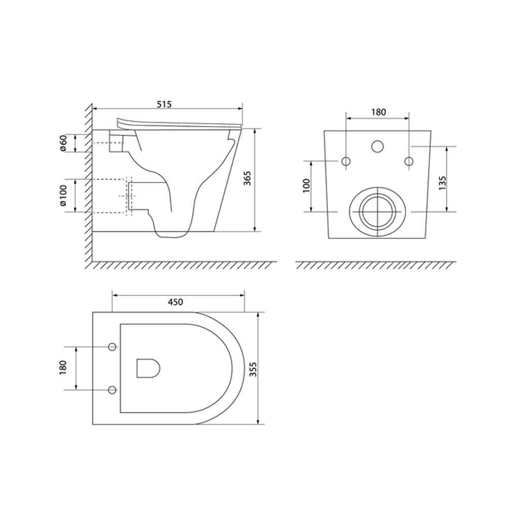 Унитаз подвесной безободковый IDDIS CALRNSEi25 "Calipso" сиденье дюропласт, микролифт