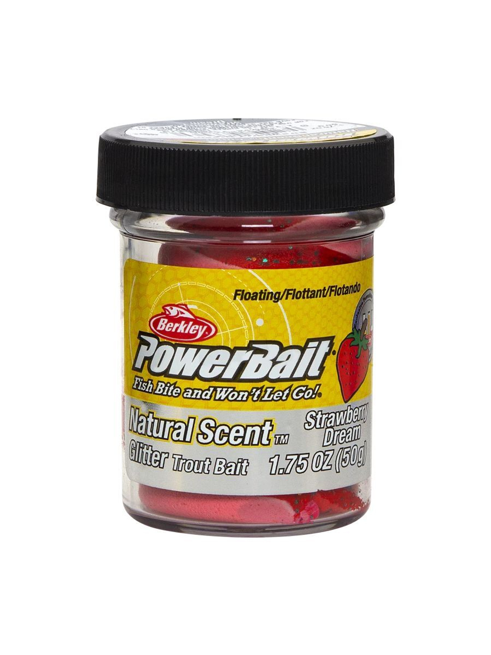 Паста форелевая Berkley PowerBait Natural Scent Glitter Trout Bait Fruits, 50 г, Kiwi Cool