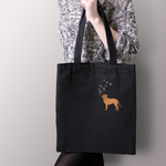 Тканевая сумка "Бордоский дог и бабочки"